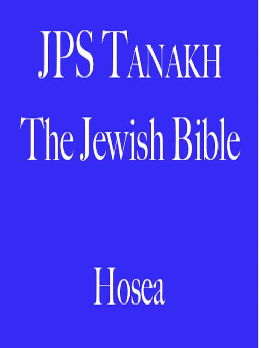 Title details for Hosea by The Jewish Publication Society - Wait list